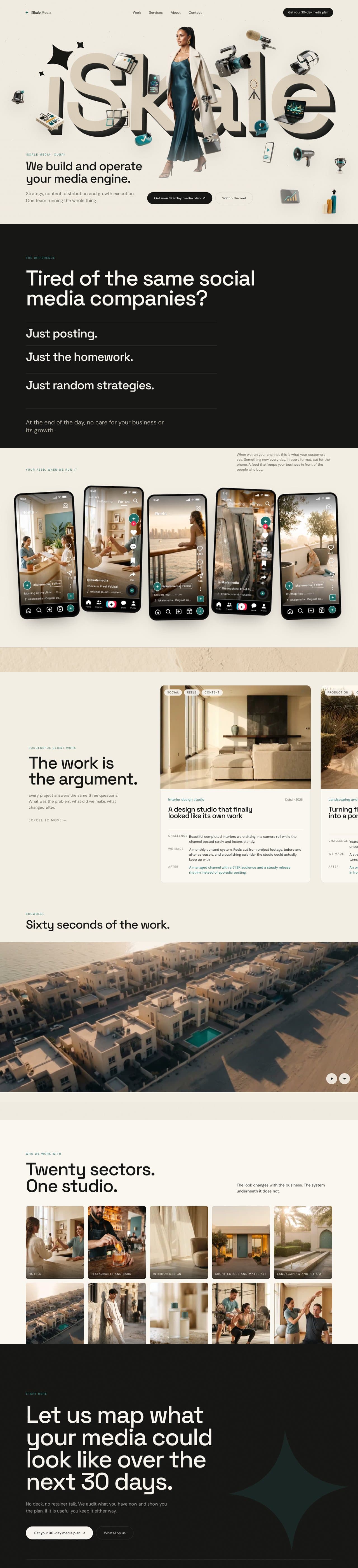 The iskalemedia.com homepage, section by section